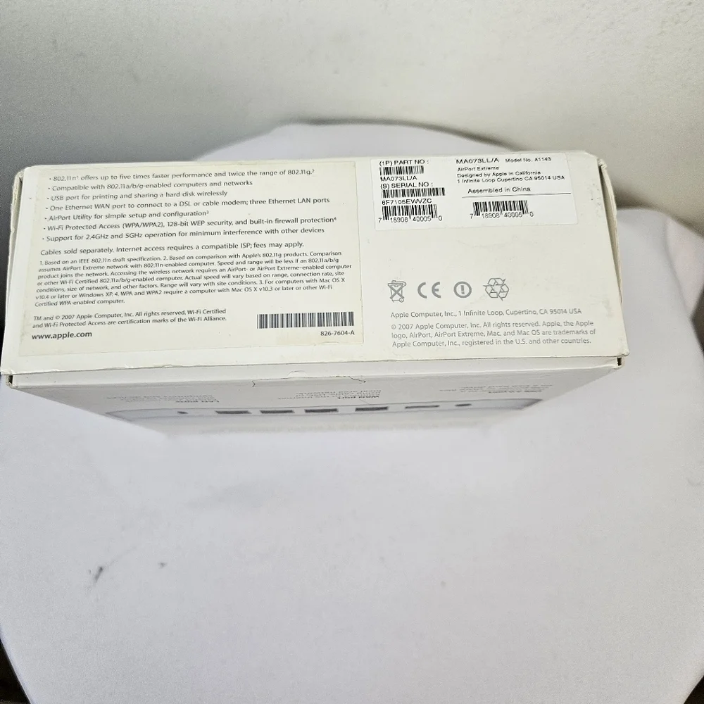 Apple AirPort Extreme MA073LL/A A1143 802.11n Wi-Fi Wireless Base Station
